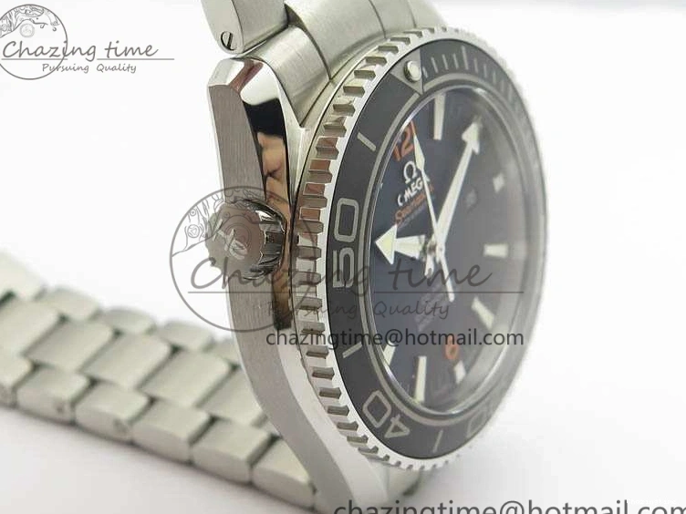 0508 Planet Ocean Pro 45mm OMF 1:1 Best Edition Orange Marker On SS Bracelet A8500 (Black Balance Wheel) Durable 8141
